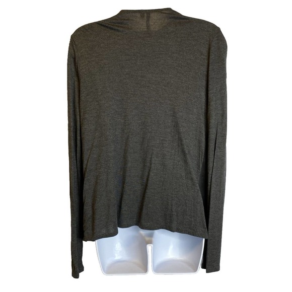 Michael Stars Cropped Leather Gray Asymmetric Front, Knit Back Sz M Holiday - Picture 2 of 4